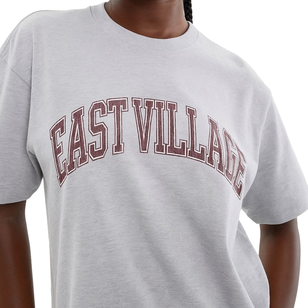 🩶 Cotton On Oversized “East Village” Boxy Tee – Gray | Size XL